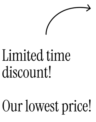 Limited time discount! Our lowest price!